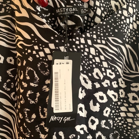 Nasty Gal Animal Print Mini Dress Size 6 - Picture 4 of 4